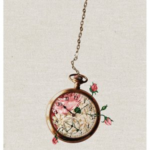 collage digital reloj vintage